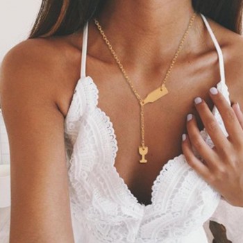 Ahmed Simple Star amp; Moon Pendant Necklace For Women New Bijoux Maxi Statement Necklaces Collier Fashion Jewelry