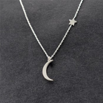 Ahmed Simple Star amp; Moon Pendant Necklace For Women New Bijoux Maxi Statement Necklaces Collier Fashion Jewelry