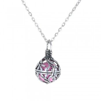 LU YING Mexico Bola Cage Pendant Angel ball new Caller Sounds 16mm Harmony Ball with Chain Necklace Jewelry Gift