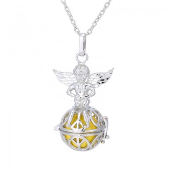 LU YING Mexico Bola Cage Pendant Angel ball new Caller Sounds 16mm Harmony Ball with Chain Necklace Jewelry Gift