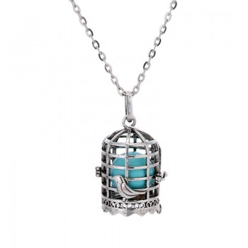 LU YING Mexico Bola Cage Pendant Angel ball new Caller Sounds 16mm Harmony Ball with Chain Necklace Jewelry Gift