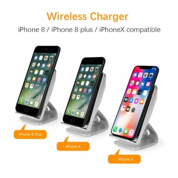 Metrans Qi Wireless Charger For iPhone XS Max XR X 8 Fan Cooling Fast Wireless Charging Stand For Samsung Galaxy S8 S9+ Note 9 8