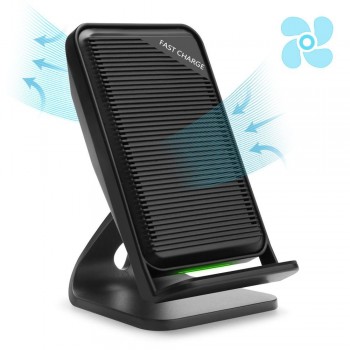 Metrans Qi Wireless Charger For iPhone XS Max XR X 8 Fan Cooling Fast Wireless Charging Stand For Samsung Galaxy S8 S9+ Note 9 8