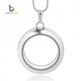 1PC 30mm Round magnetic glass floating charm locket 4 colors 2 styles Memory photo locket (includ free chain) LSFL02-1