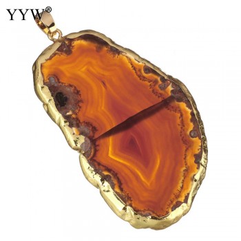Natural Onyx Charms Pendants Multi Colorful Slice Irregular Natural Agat Crystal Stone Quartz Pendant DIY Fit Necklaces