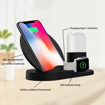 Fast Charging Qi Wireless Charger for Apple watch 1 2 3 4 For iPhone XS Max XR X 8 Plus For Samsung S9 S8 note 9 8 For AirPods