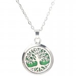 Tree of Life Stainless Steel Aroma Box Pendant Necklace Magnetic Aromatherapy Essential Oil Diffuser Box Locket Pendant Jewelry