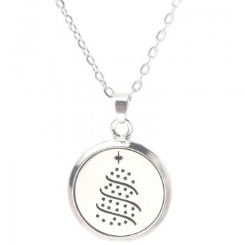 Tree of Life Stainless Steel Aroma Box Pendant Necklace Magnetic Aromatherapy Essential Oil Diffuser Box Locket Pendant Jewelry