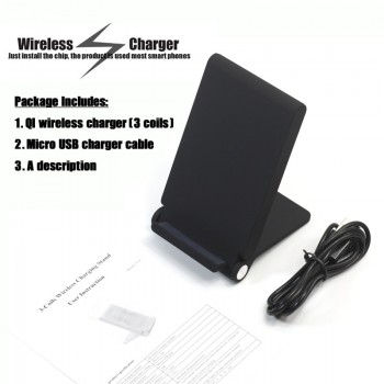 AIXXCO Qi Wireless Charger 3 Coils Folding Charging Stand For Samsung Galaxy S6 edge plus/Note5/S7/S7 edge/S8