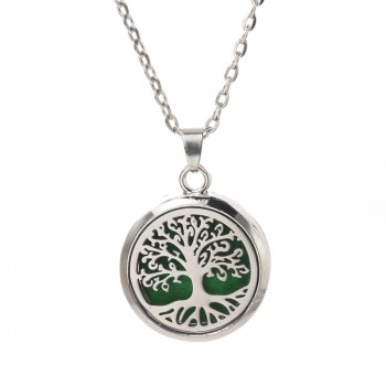 Tree of Life Aroma Diffuser Necklace Stainless steel magnet 18 styles Pendant Perfume Essential Oil Aromatherapy Locket Necklace