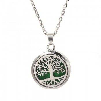 Tree of Life Aroma Diffuser Necklace Stainless steel magnet 18 styles Pendant Perfume Essential Oil Aromatherapy Locket Necklace