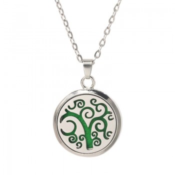 Tree of Life Aroma Diffuser Necklace Stainless steel magnet 18 styles Pendant Perfume Essential Oil Aromatherapy Locket Necklace