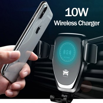 10W QI Wireless Charging for Samsung Galaxy S9 S8 S6 S7 Edge Car Phone Holder for IPhone X XS MAX XR 8 8 Plus Wireless Charger