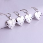 Stainless steel glossy hearts pocket watches necklace put photos open and close fashion Pendant love Necklace for women Jewelry