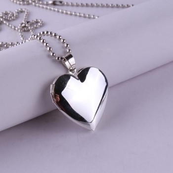 Stainless steel glossy hearts pocket watches necklace put photos open and close fashion Pendant love Necklace for women Jewelry