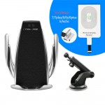 Wireless Car Charger Automatic Clamping For iphone Android Phone Charging Mount Holder With Dashboard Base Suction Cup Bracket