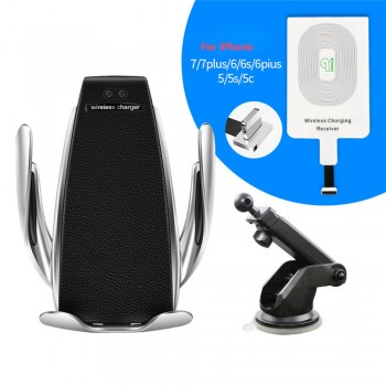 Wireless Car Charger Automatic Clamping For iphone Android Phone Charging Mount Holder With Dashboard Base Suction Cup Bracket