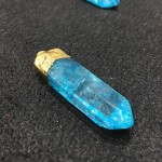 Fashion blue green aquamarin Natural hexagonal pillar natural Stone Pendants Point for jewelry making Teardrop without chain