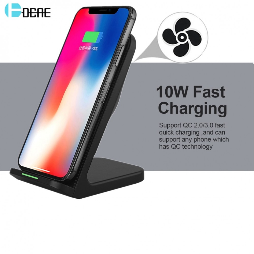 DCAE 10W Wireless Charger For Samsung Galaxy S9 S8 Note 9 8 Qi Wireless Charging Dock For iPhone X XS Max 8 Plus XR USB Charger