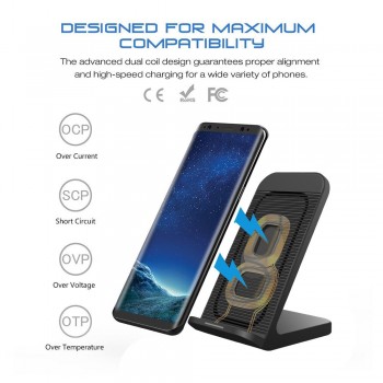 DCAE 10W Wireless Charger For Samsung Galaxy S9 S8 Note 9 8 Qi Wireless Charging Dock For iPhone X XS Max 8 Plus XR USB Charger