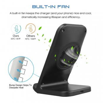 DCAE 10W Wireless Charger For Samsung Galaxy S9 S8 Note 9 8 Qi Wireless Charging Dock For iPhone X XS Max 8 Plus XR USB Charger