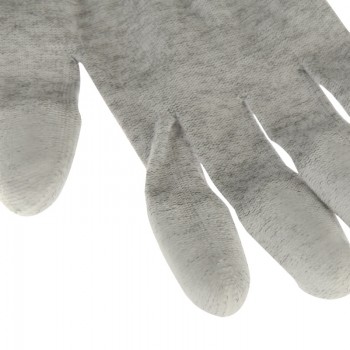 Anti Static ESD Safe Universal Size PU Fingertip Coating Gloves for Computer / Electronic / Phone Repair, Pair of 2
