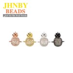 JHNBY 2pcs Pineapple bracelets Pendant Copper brass Spacer Loose beads Micro Pave CZ Zircon Charms Jewelry making DIY Findings