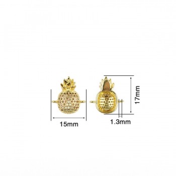 JHNBY 2pcs Pineapple bracelets Pendant Copper brass Spacer Loose beads Micro Pave CZ Zircon Charms Jewelry making DIY Findings