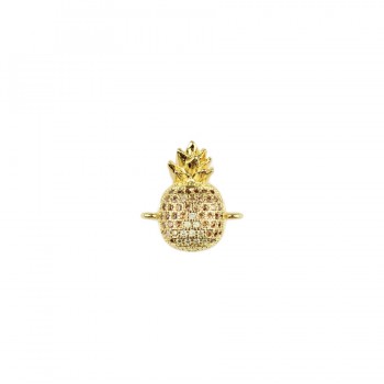 JHNBY 2pcs Pineapple bracelets Pendant Copper brass Spacer Loose beads Micro Pave CZ Zircon Charms Jewelry making DIY Findings