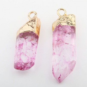 Wholesale Fashion Hot Sale Assorted 6 Color Crystal Natural Stone Pendant  DIY for Necklace or Jewelry Making