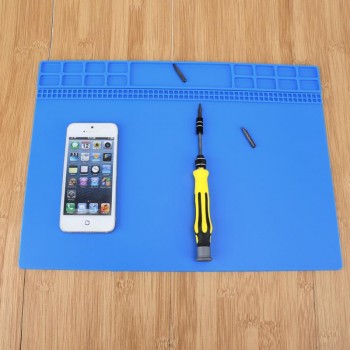 Alloet 1pcs 35*25cm Heat Insulation Pad Soldering Mat Silicone Maintenance Electronic Repair Desk Platform Pad