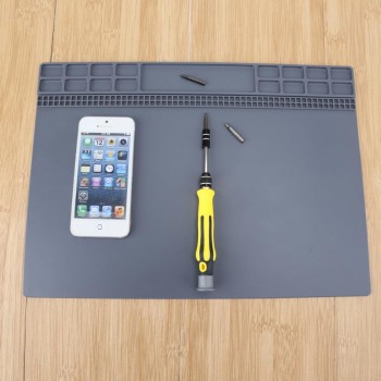Alloet 1pcs 35*25cm Heat Insulation Pad Soldering Mat Silicone Maintenance Electronic Repair Desk Platform Pad