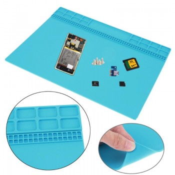 Alloet 1pcs 35*25cm Heat Insulation Pad Soldering Mat Silicone Maintenance Electronic Repair Desk Platform Pad
