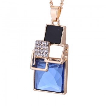 LYIYUNQ Classic Geometric Square Crystal Necklaces amp; Pendants For Women Fashion Brand Rhinestone Pendant Necklace Fine Jewelry