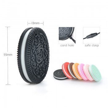 1piece  HOT Siliconie Biscuit Pendant Jewelry Cookie Baby Teether Oreo Chew Toy Pacifier Clip Necklace Making BPA Free Toy