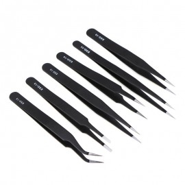 Alloet 6pcs/lot Anti-static Stainless Steel Tweezers Electronic Repair Maintenance Tool ESD12-ESD15 Electronic Repair Tools