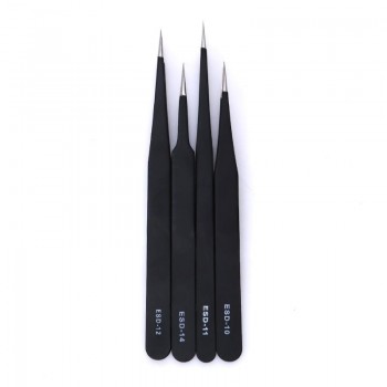 Alloet 6pcs/lot Anti-static Stainless Steel Tweezers Electronic Repair Maintenance Tool ESD12-ESD15 Electronic Repair Tools