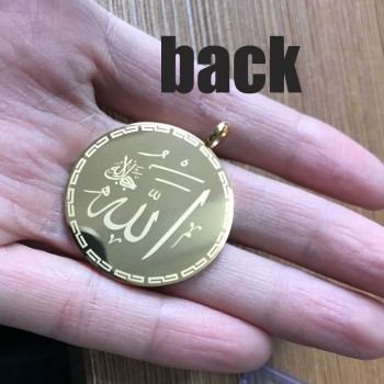 zkd Allah AYATUL KURSI stainless steel Pendant necklace  islam muslim Arabic God Messager Gift  jewelry