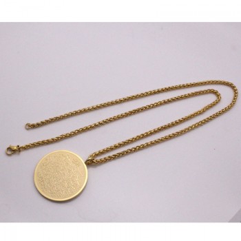 zkd Allah AYATUL KURSI stainless steel Pendant necklace  islam muslim Arabic God Messager Gift  jewelry