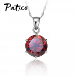 PATICO Cheapest!!!925 Sterling Silver Necklace Women   Wedding Jewelry 6 Claw Cubic Zircon  Pendant Engagement