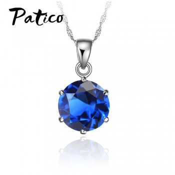 PATICO Cheapest!!!925 Sterling Silver Necklace Women   Wedding Jewelry 6 Claw Cubic Zircon  Pendant Engagement