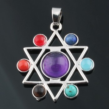 41 Style Reiki Chakra Pendant 7 Chakra Stones Natural Stone Pendant Semi Precious Stones Choker Necklace For Women Jewelry ZZ229