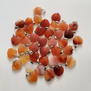 Wholesale 50pcs/lot Good Quality Assorted Heart Natural Stone charms pendants for jewelry making 20mm fashion gift free shipping