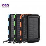 (No Battery)10000mAh Power Bank Case Outdoor Fast Charge Polymer Batteries Solar Power Bank Case DIY Kit with Compass Flashlight