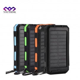 (No Battery)10000mAh Power Bank Case Outdoor Fast Charge Polymer Batteries Solar Power Bank Case DIY Kit with Compass Flashlight