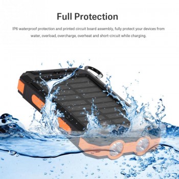(No Battery)10000mAh Power Bank Case Outdoor Fast Charge Polymer Batteries Solar Power Bank Case DIY Kit with Compass Flashlight