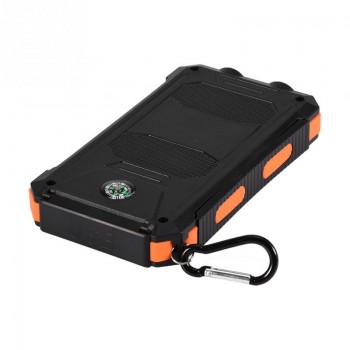 (No Battery)10000mAh Power Bank Case Outdoor Fast Charge Polymer Batteries Solar Power Bank Case DIY Kit with Compass Flashlight