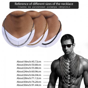 Mens Necklaces Chains Stainless Steel Silver Black Gold Necklace for Men Women Curb Cuban Davieslee Jewelry 3/5/7/9/11mm DLKNM08