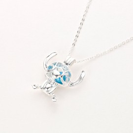 New Trendy Long Chain Silver Plated Circles Chocker Necklace Women Cute Lilo Stitch Jewelry Best Friends Necklace for Girls Gift