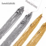 LUXUKISSKIDS Promotion 10pcs/lot Chain,2mm Gold/Silver Stainless Steel Link Chains Necklaces Fashion Jewelry Cuban Chains